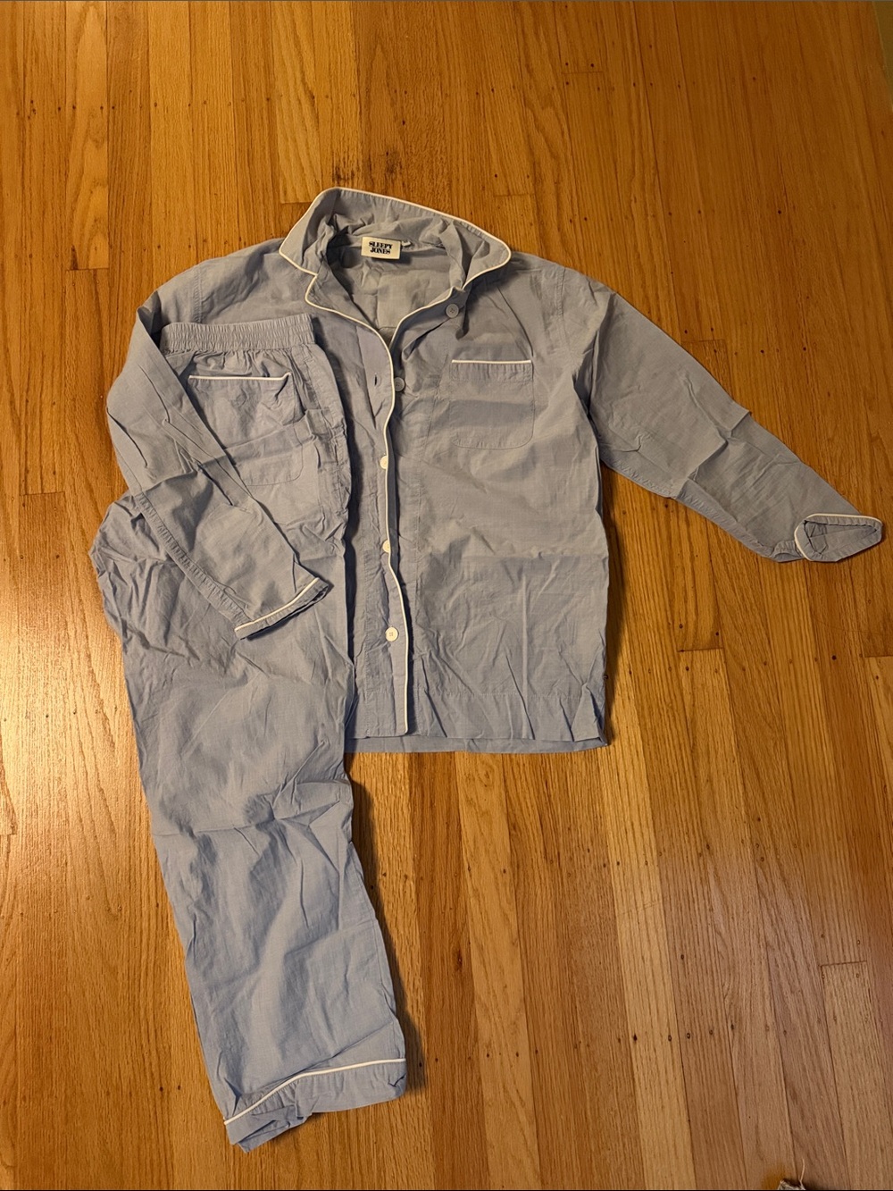 Sleepy Jones Marina Pajamas in Blue Chambray